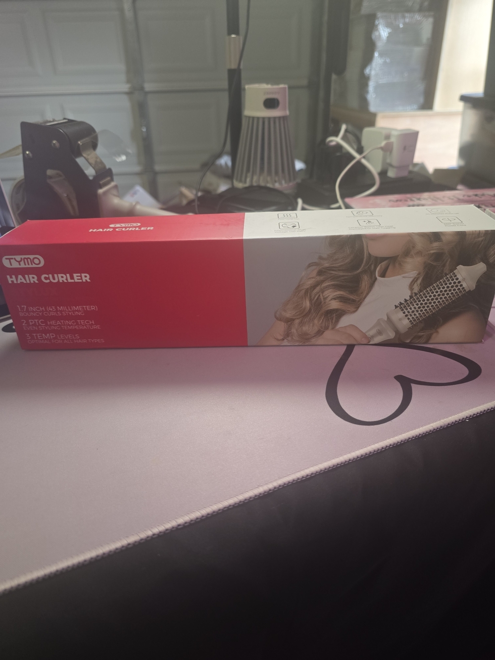 New TYMO STYLUX Thermal Curling Brush 1.7" Heated Round Volumizer Straightener